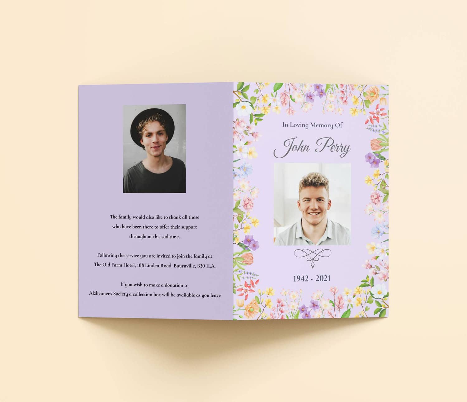 Modern funeral order of service