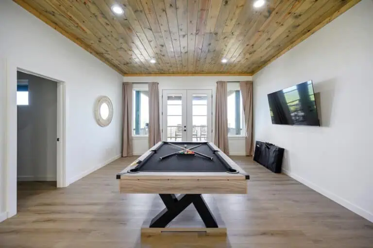 Luxury cabin in broken bow featuring a pool table in the game room.