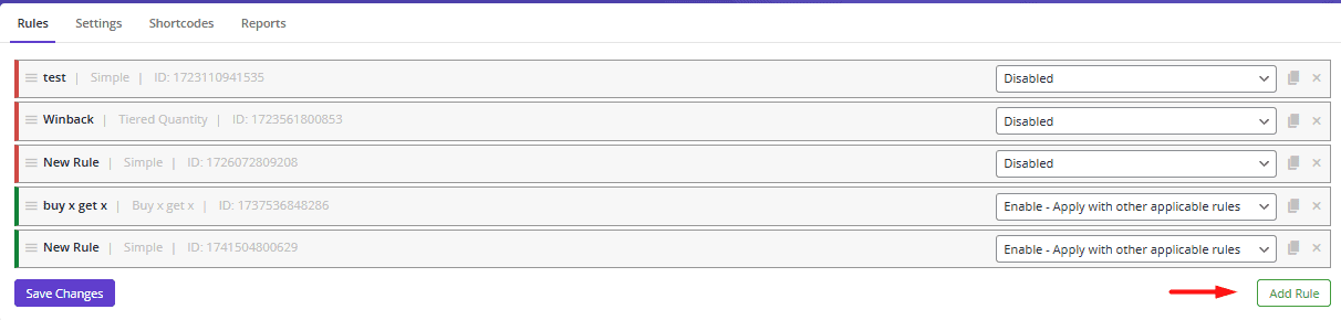 Click on add rule button