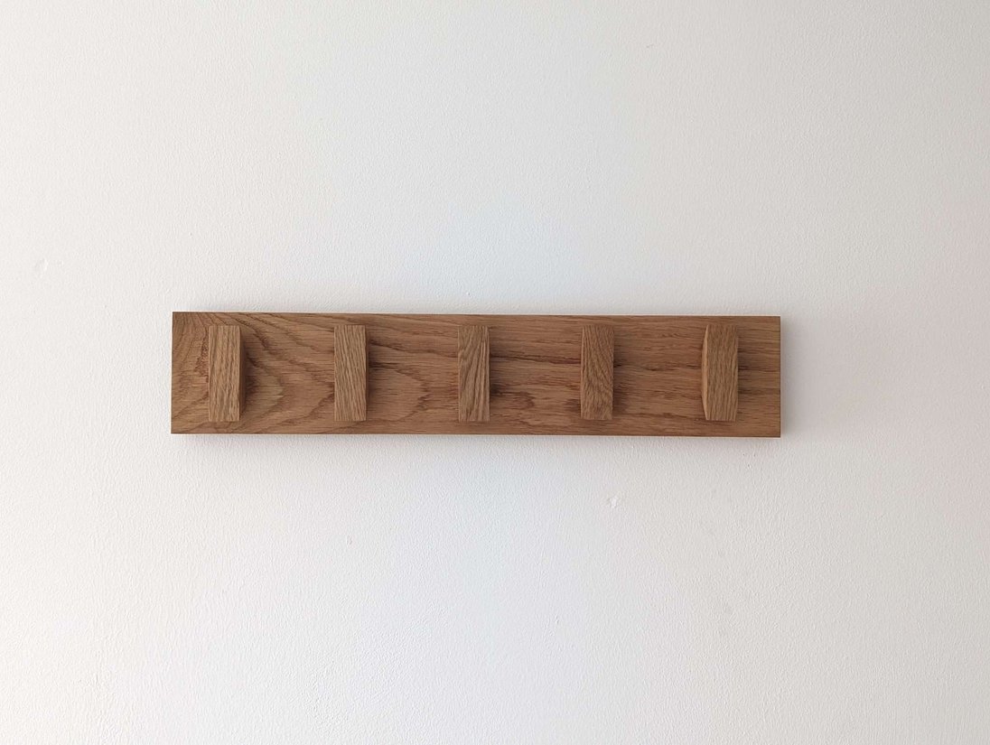 Solid Oak Coat Hooks, Wooden Coat Rack, Scandi Coat Pegs