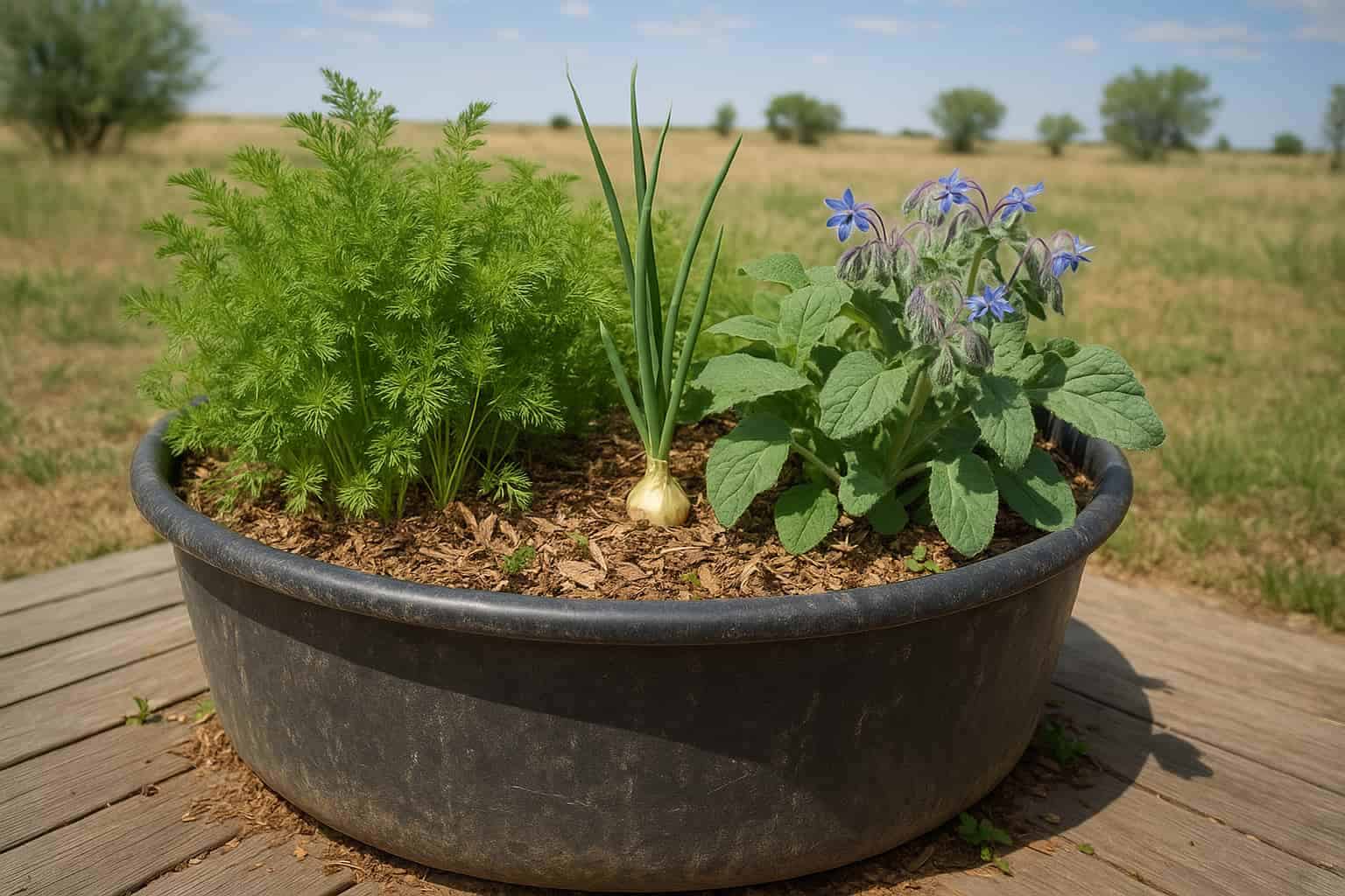 carrot companion plants in tub
