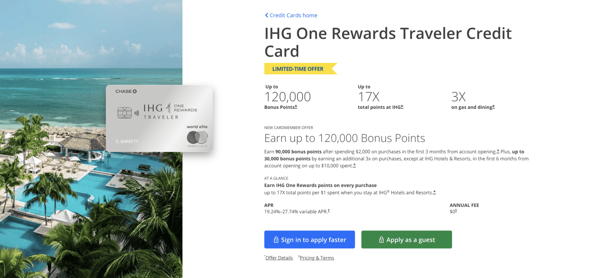 IHG Credit Cards: New Welcome Bonus (Limit-Time) 1 IHG One Rewards Traveler Credit Card Welcome offer