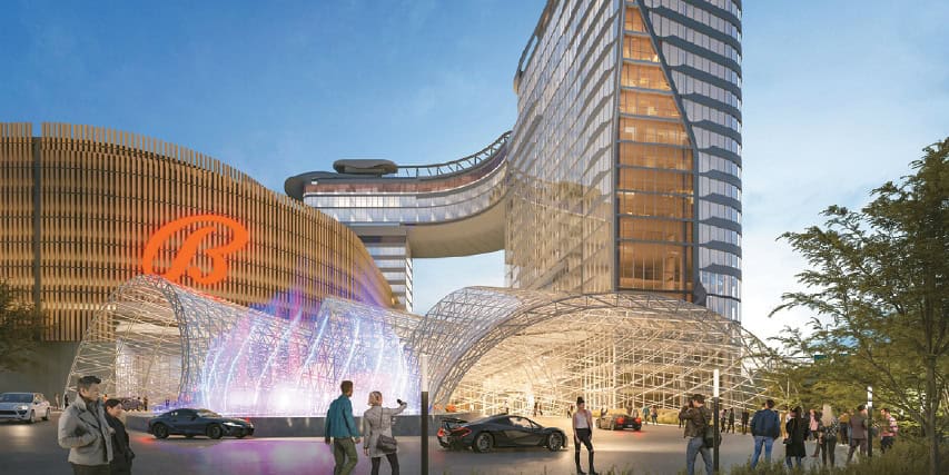 New York casino approval rendering of the Bally’s resort planned at Ferry Point Golf Course in the Bronx