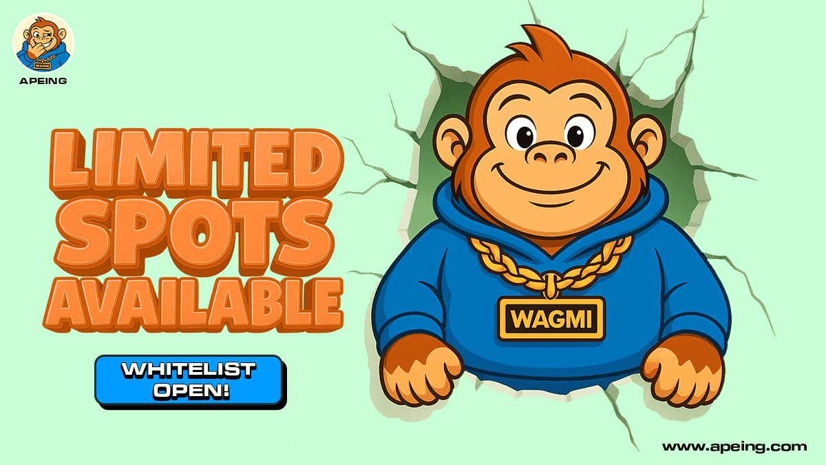 Missed the Dogwifhat? Apeing Could Be the Best 1000x Crypto of 2025 2 Promotional banner for Apeing