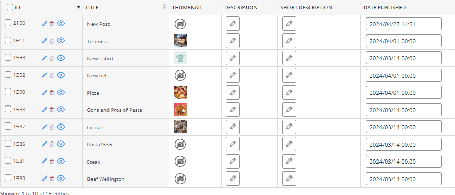 date published field result in WordPress bulk edit post plugin