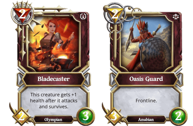 Gods Unchained - Bladecaster vs Oasis Guard