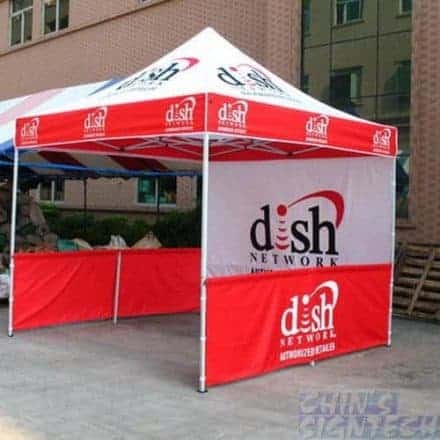 3x3m full canopy system with Full back and half wall printing