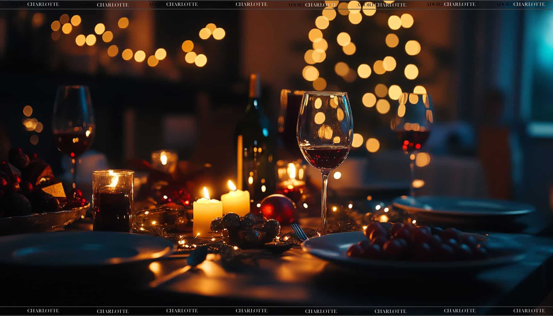 Christmas Movies to Watch wine and food.