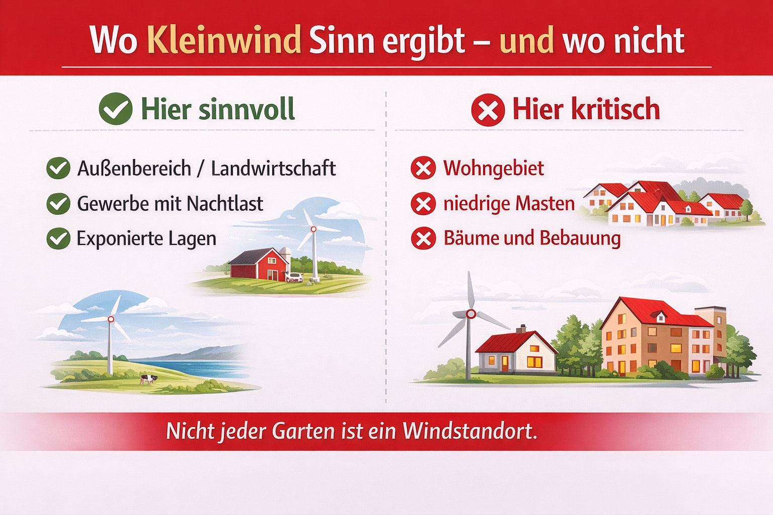 Wo eine Kleinwindkraftanlage Sinn ergibt