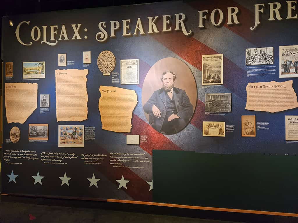 Colfax Speaker for Freedom Colfax historical exhibit display at The History Museum, highlighting Civil War era speeches and memorabilia.