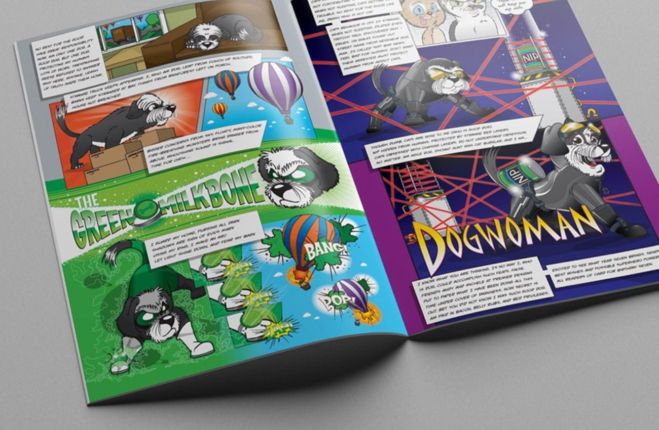 Custom dog illustration / comic book