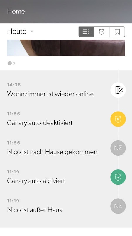 Canary App: Timeline