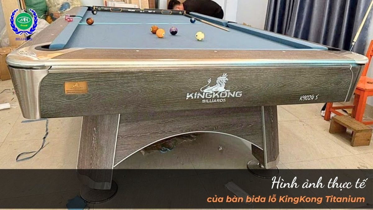 Hình ảnh thực tế của bàn bida lỗ KingKong Titanium | Bida Hoàng Anh Nam Group