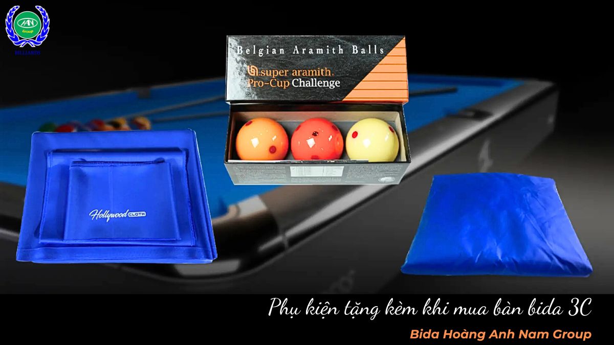 Phụ kiện tặng kèm khi mua bàn bida 3C
