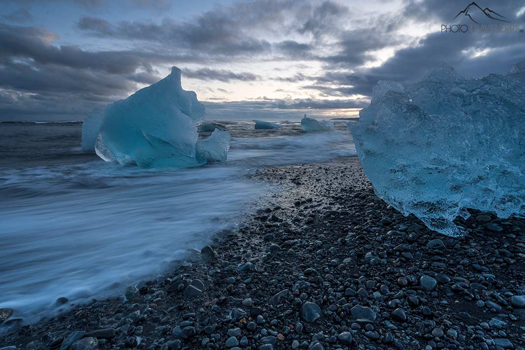 Eisblöcke am Diamond Beach auf Island