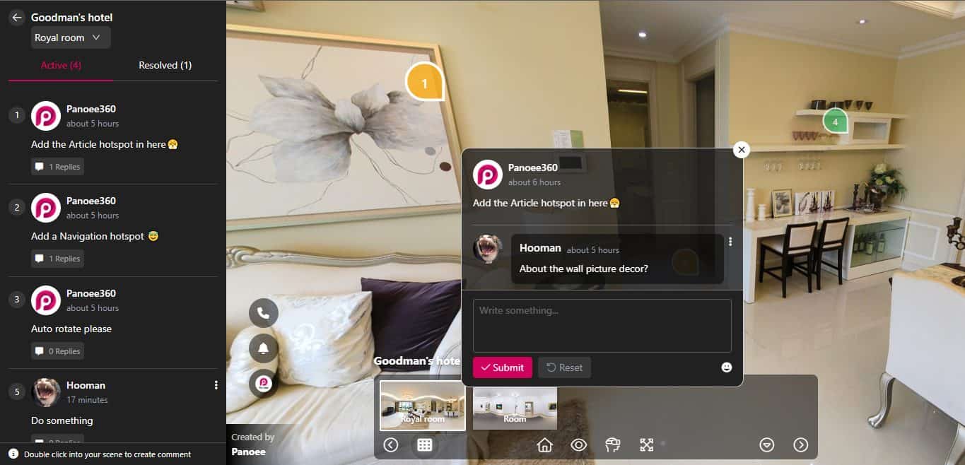How to Create a Team-working Virtual Tour with Panoee’s Collaboration Mode 1 team-working virtual tour