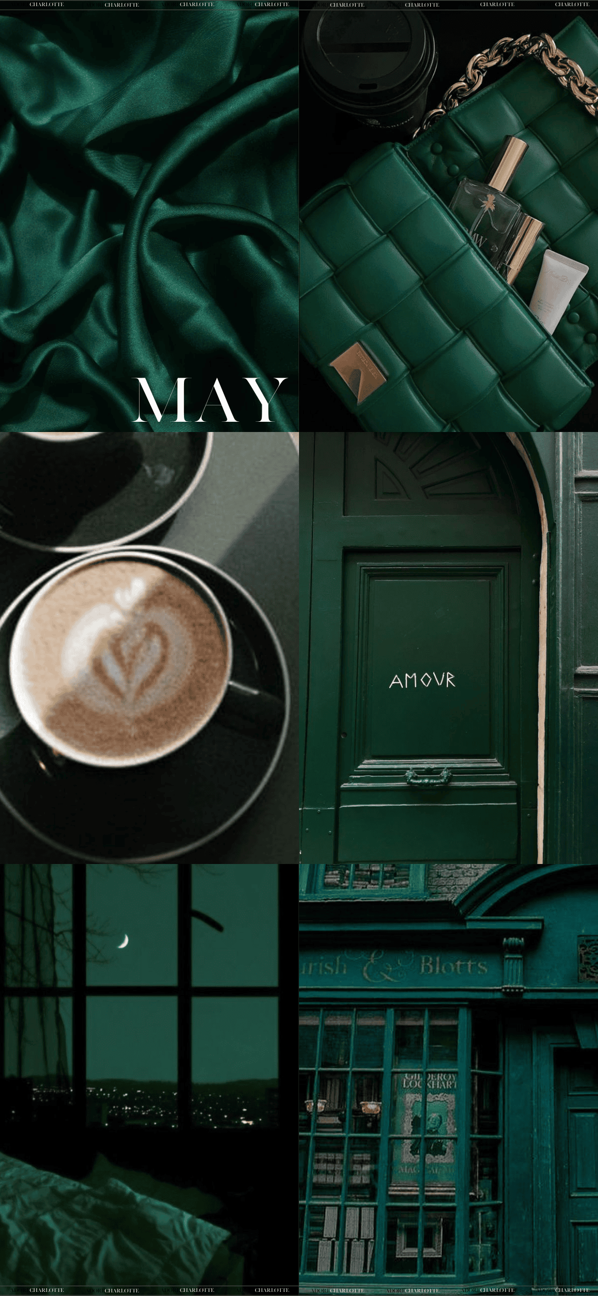 Aesthetic Deep Green ApMay 2024 Phone Wallpaper