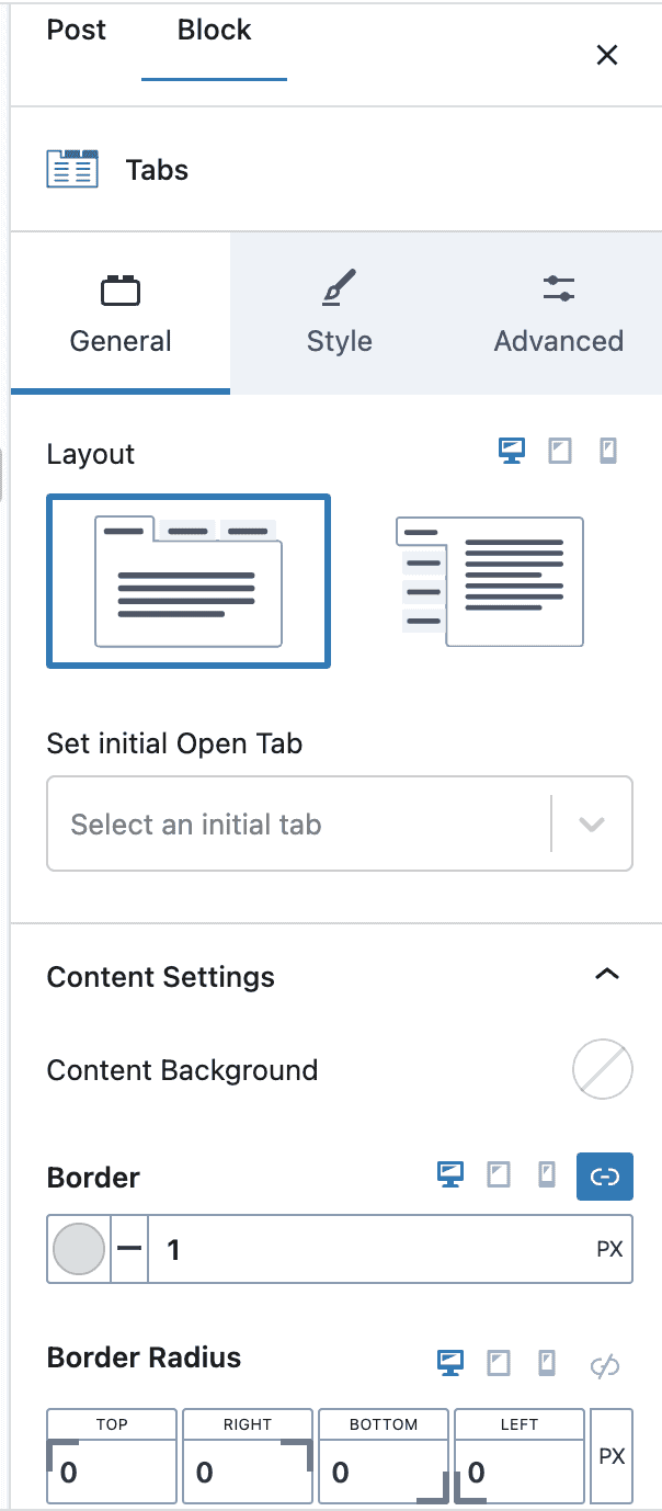 How to Use the Kadence Tabs Block: An Easy Guide for Streamlining Your Website Design 3 screenshot tabs menu 4