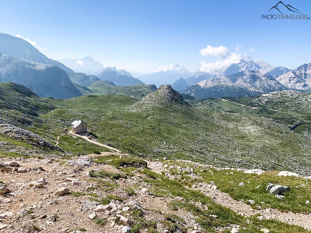 Blick auf die Seekofelhütte
