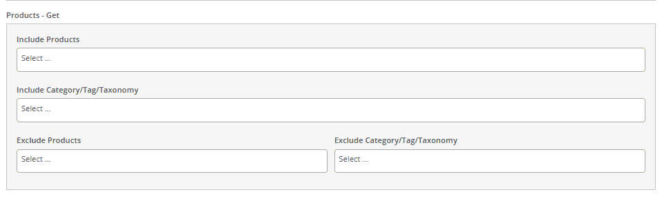 Define products to get as free gift