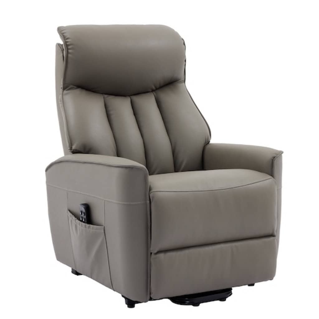 Barcelona Quadruple Motor Leather Riser Recliner Taupe