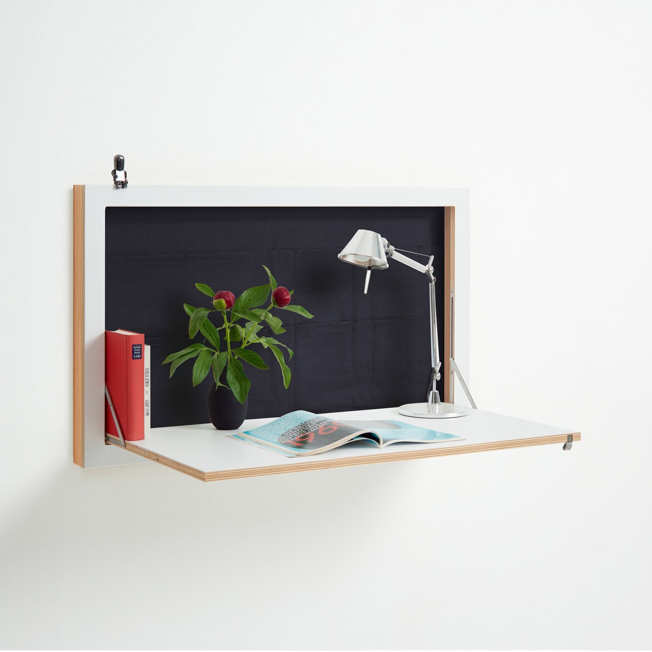 Fläpps Staatssekretär-in 100×60-1 – Weiß | Klappbarer Design Wandschreibtisch