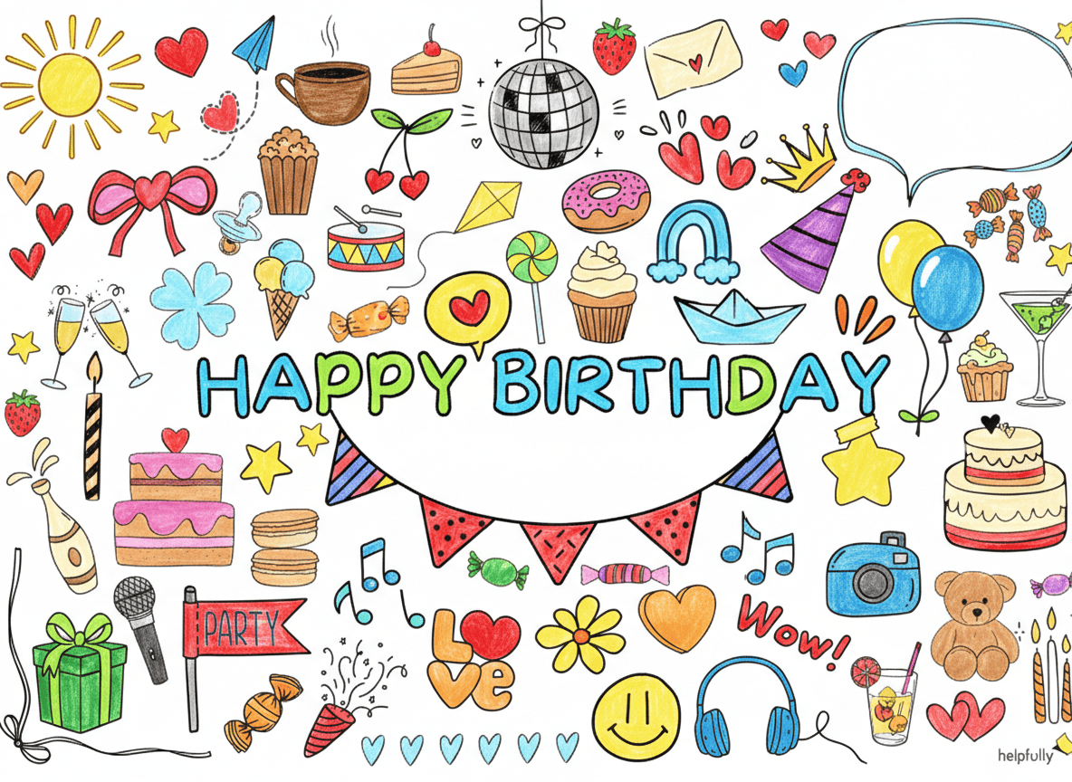 Happy Birtday - color it your way!