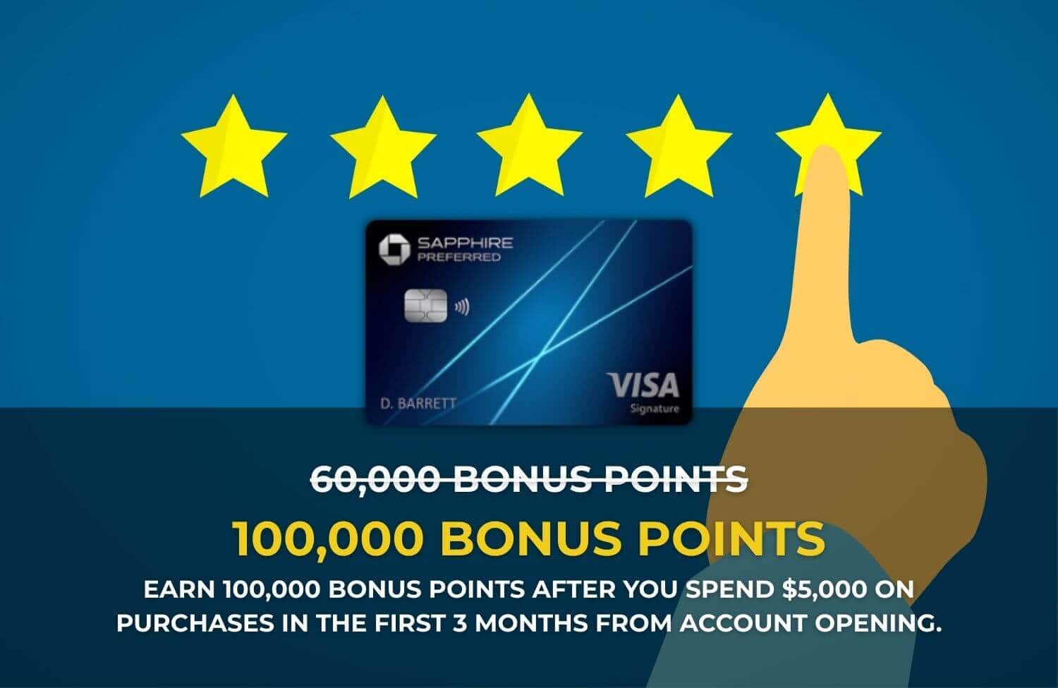 Сhase Sapphire Preferred 100K – New Welcome bonus (Best Card Offer)