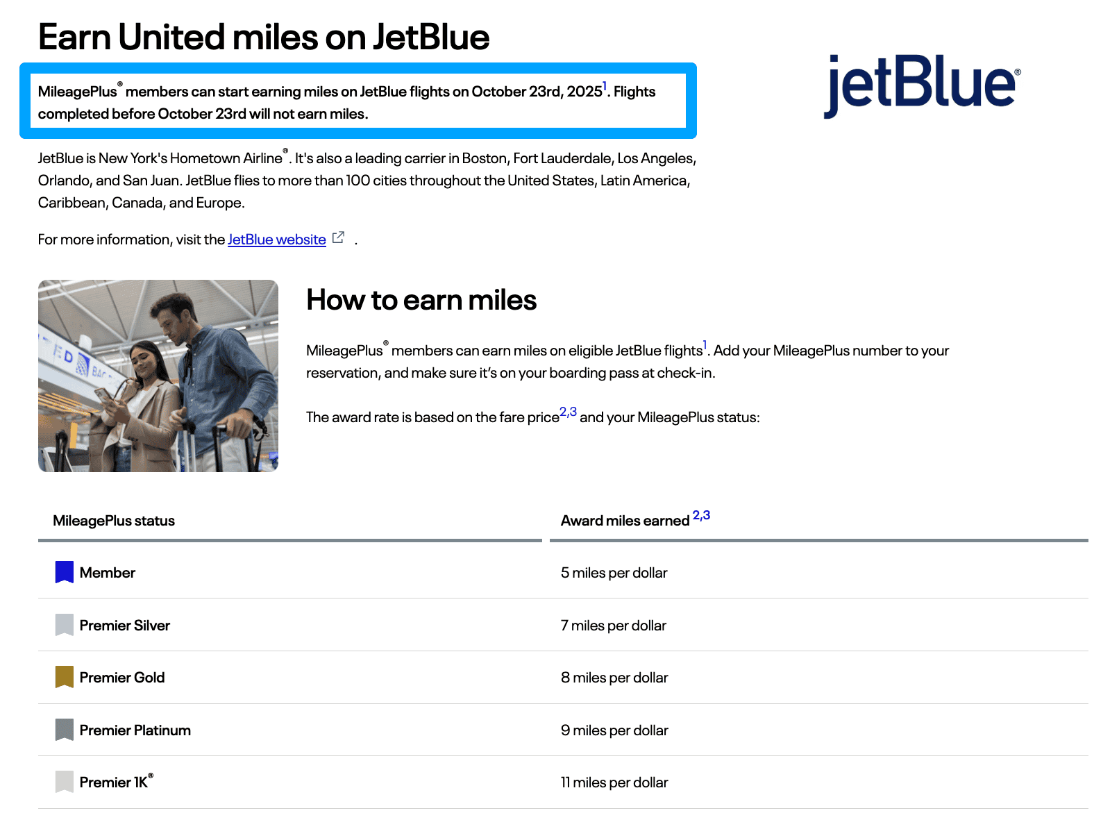 JetBlue × United “Blue Sky” Is Live: How To Earn & Redeem Across Both Airlines 1 earn MileagePlus on JetBlue