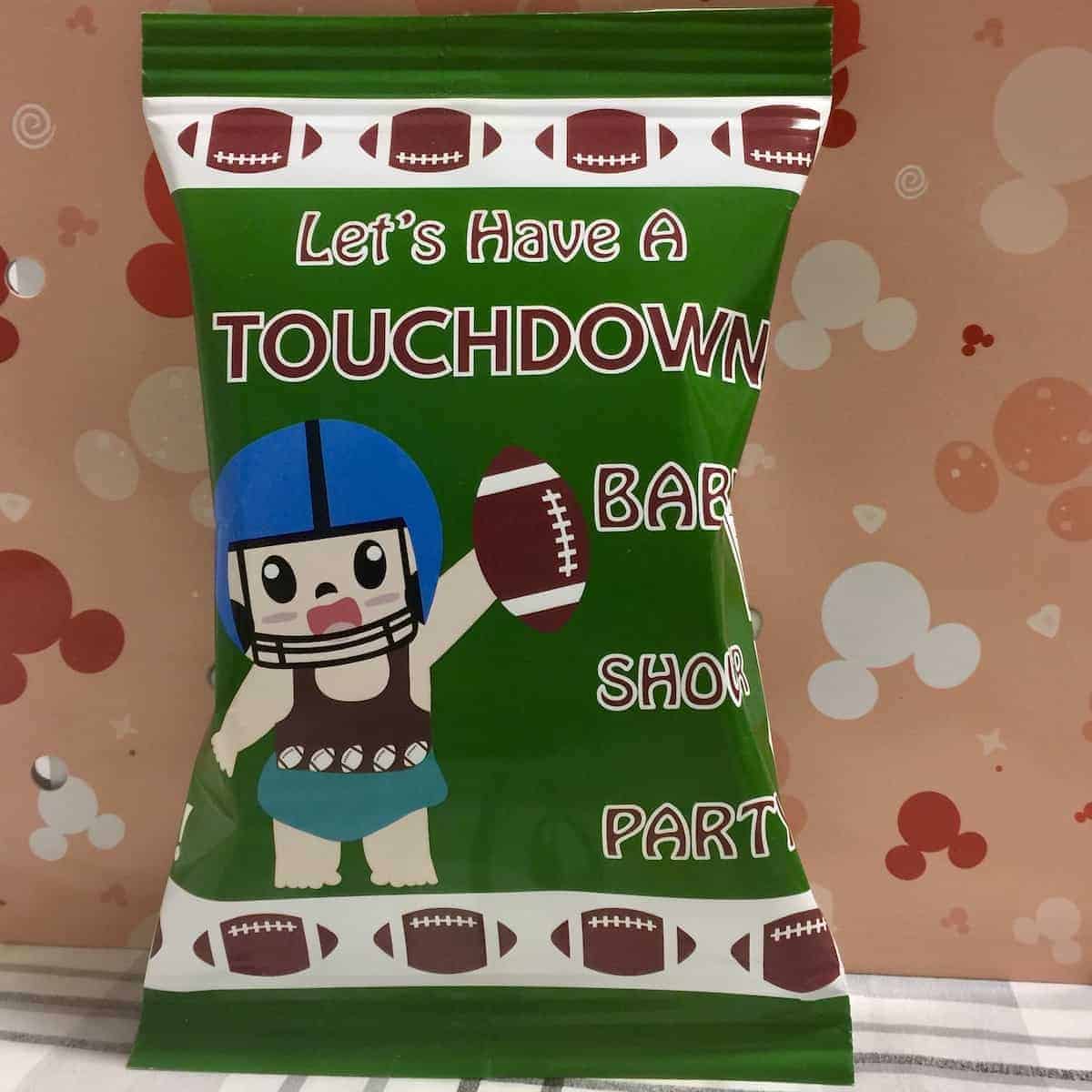 Football Baby Shower Chip Bags Football Baby Shower Chip Bags