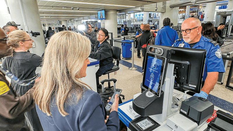 TSA officers check REAL ID at LAX Terminal 7 on first day of REAL ID rollout