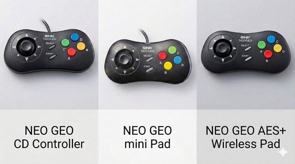 Manette Neo Geo CD, mini et sans fil, idéale pour jouer aux jeux rétro Neo Geo AES+ sur console ou PC, offrant confort et précision pour une expérience de jeu authentique.