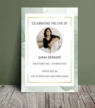 Soothing green funeral order of service 048 Soothing green funeral order of service 048 - Free Funeral Order of Service Template