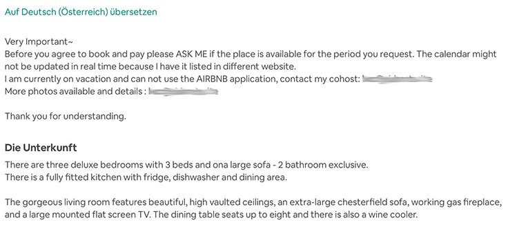 Fake Inserate AirBnB Screenshot Reisekompass