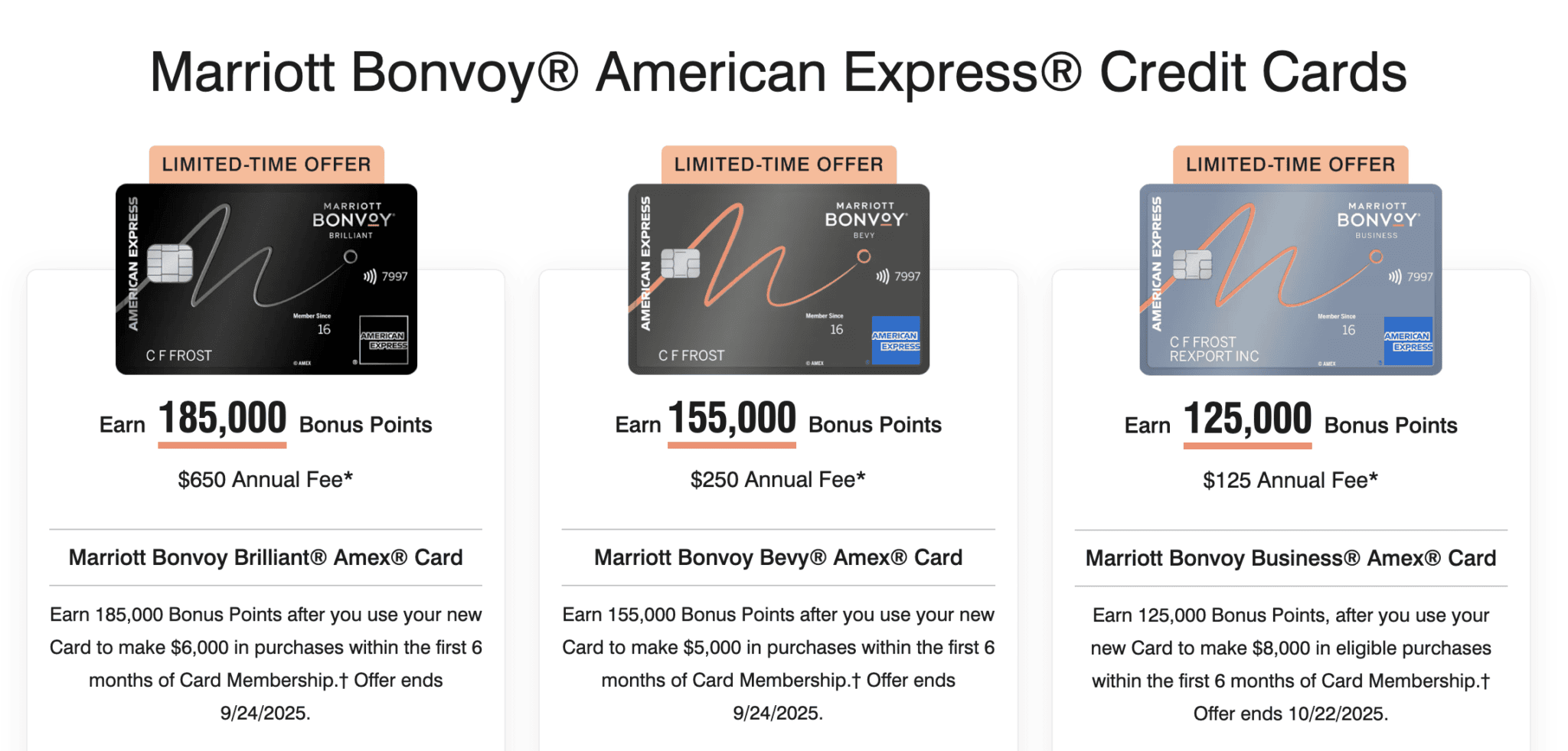 Marriott Amex Offer: Up to 185K Bonvoy Points for New Cards (LIMITED-TIME OFFER) 1 Marriott Amex Offer