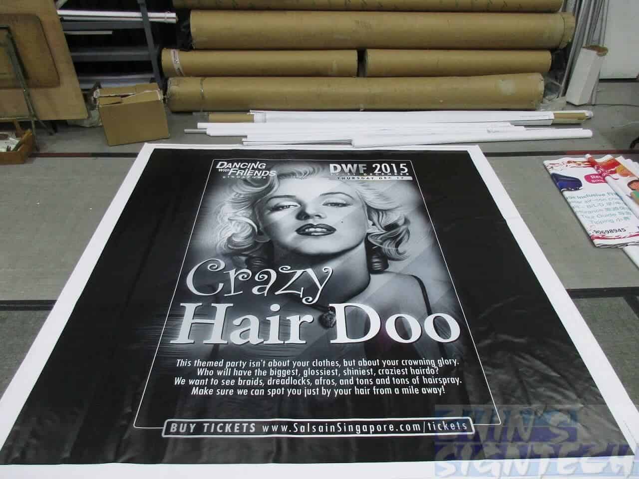 8 x 5ft PVC banner printing for dancing with friends Photo Booth backdrop - HairDo