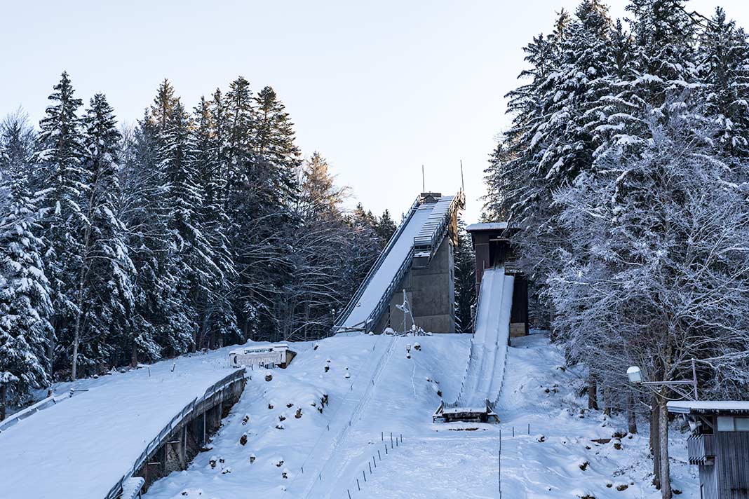 Die Sprungschanzen von Reit im Winkl im Winter