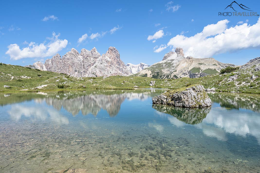 Spiegelung in einem der Drei-Zinnen-Seen