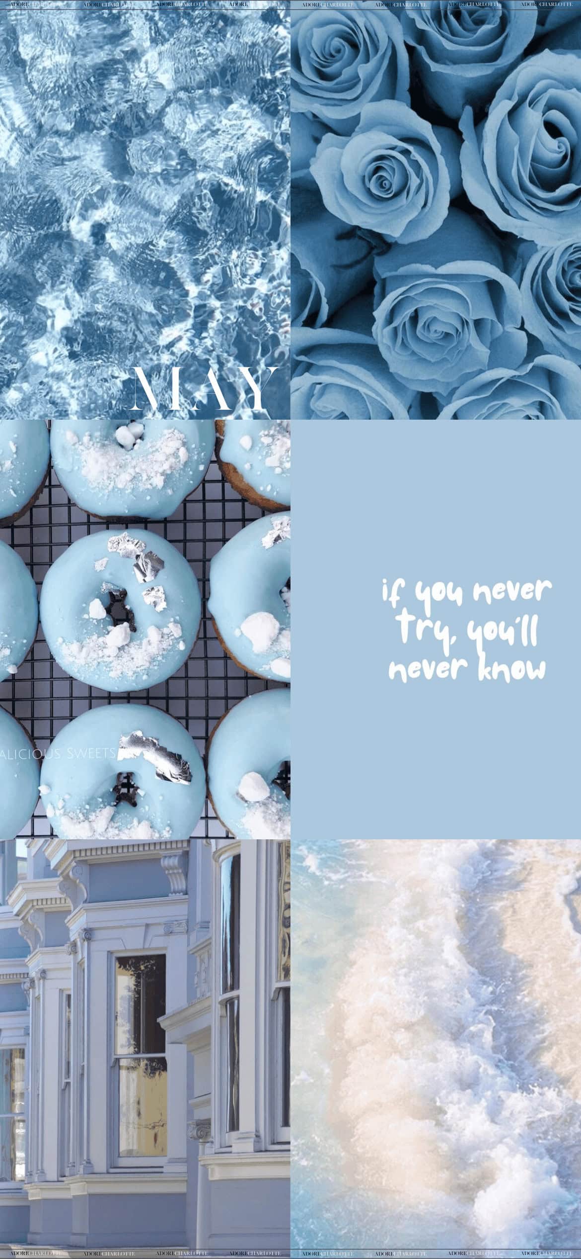 Aesthetic Baby Blue Summer May 2024 Phone Wallpaper