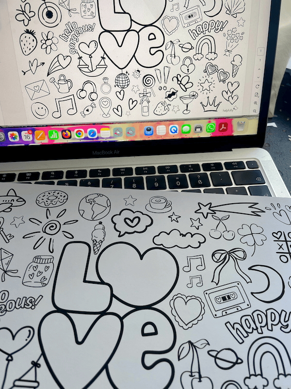 easy printing and coloring - printable LOVE Vibes