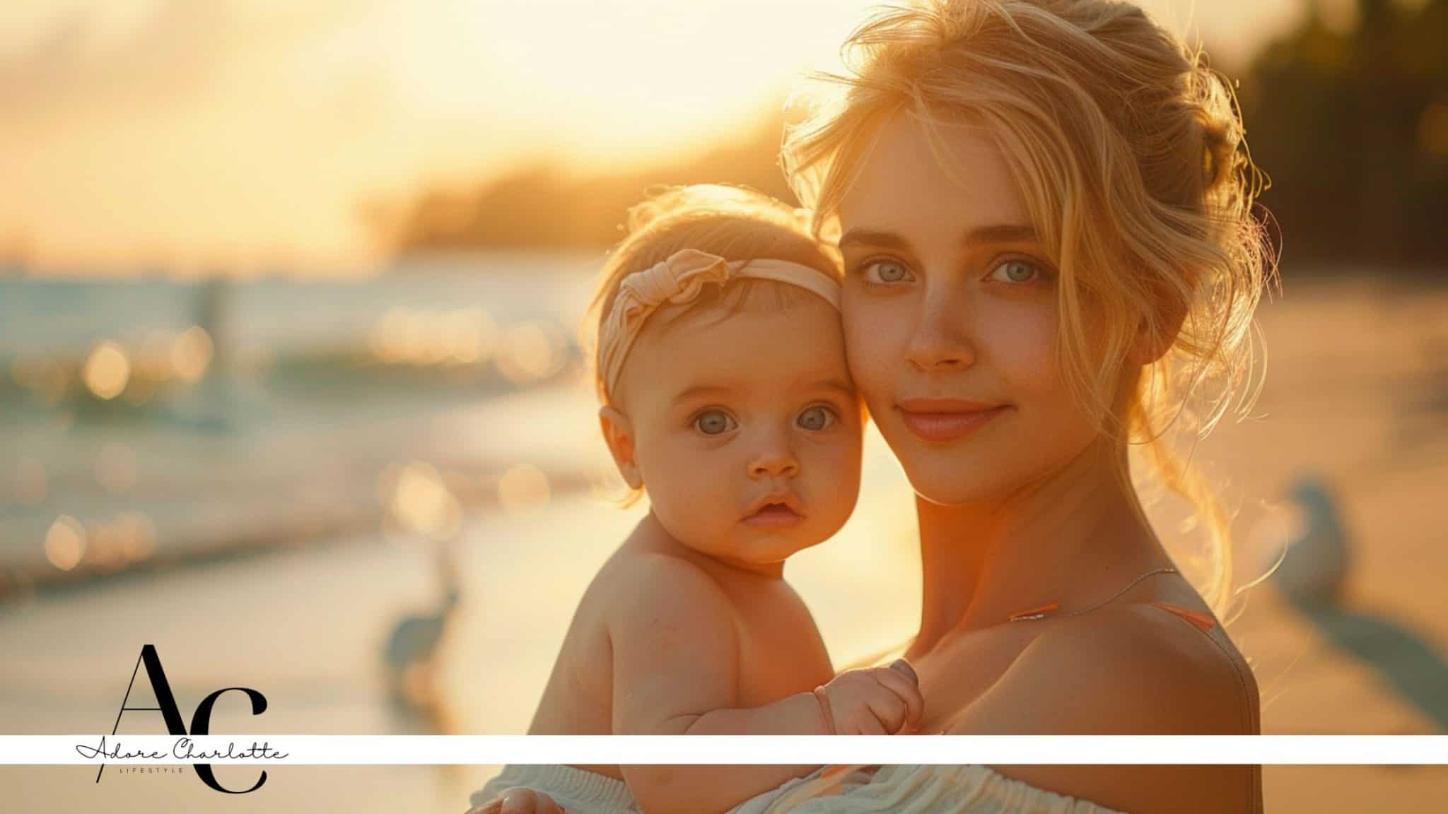 Happy Easter Daughter - mother and daughter on a beach a golden hour