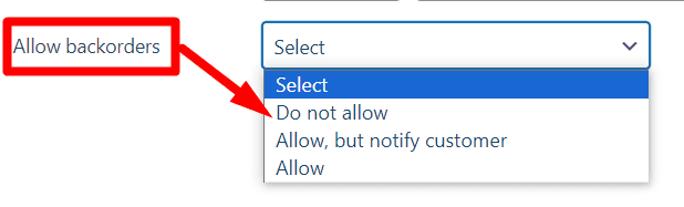 bulk edit allow backorders field
