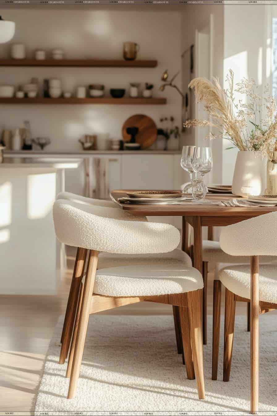 wooden dining table.