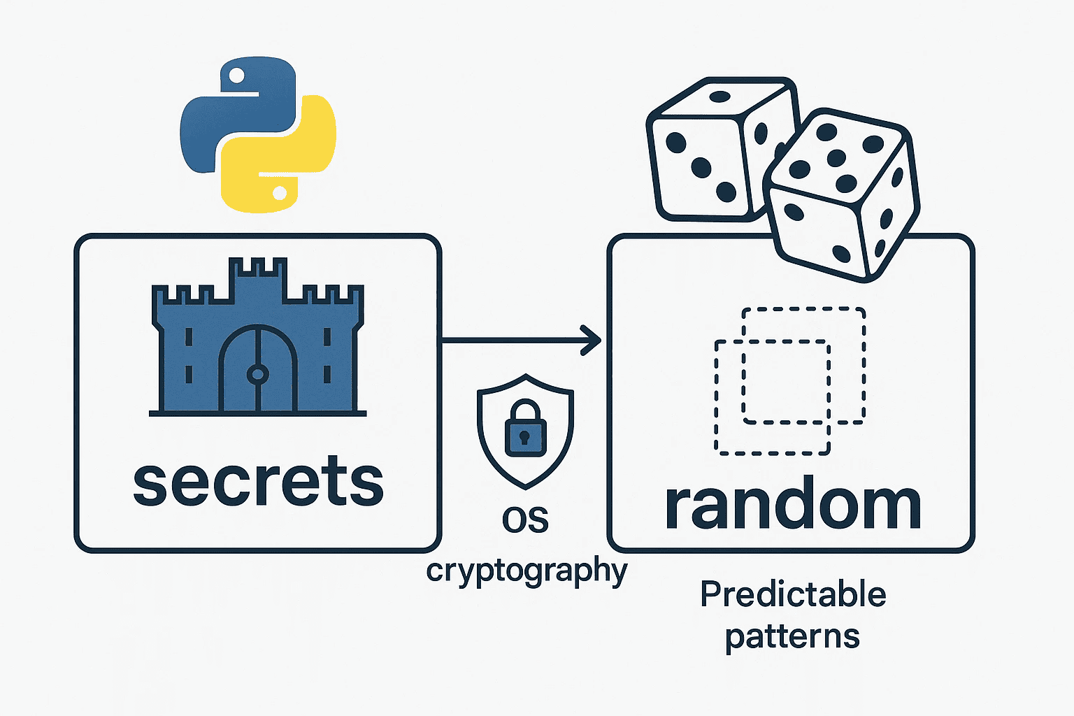 Python secrets module vs random module security comparison diagram