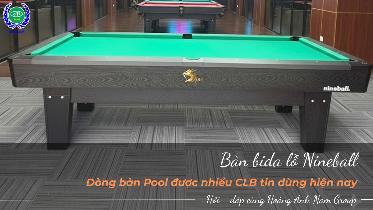 Bàn bida lỗ Nineball - Dòng bàn Pool được nhiều CLB tin dùng hiện nay