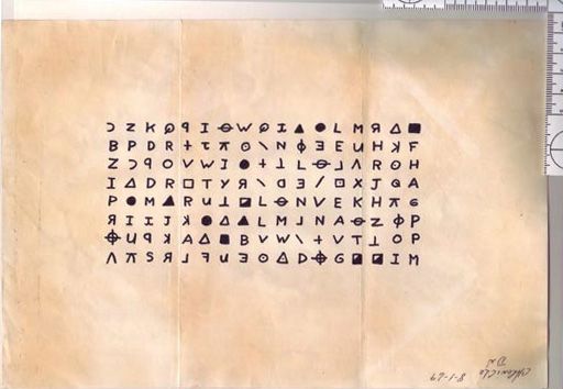 Zodiac Killer cipher mailed to the San Francisco Examiner on July 31 1969