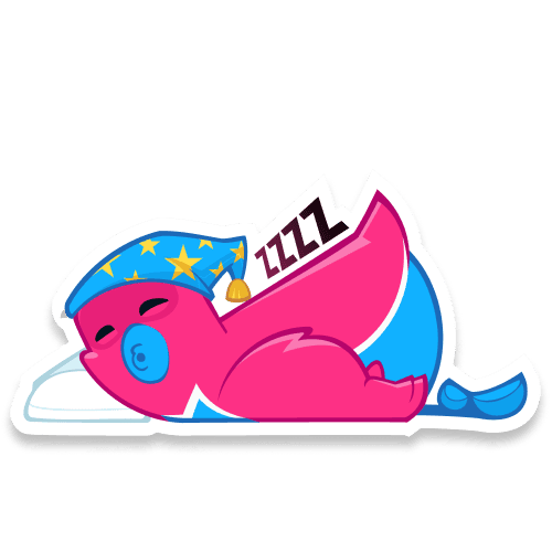 24 sleep Bird cartoon is sleeping