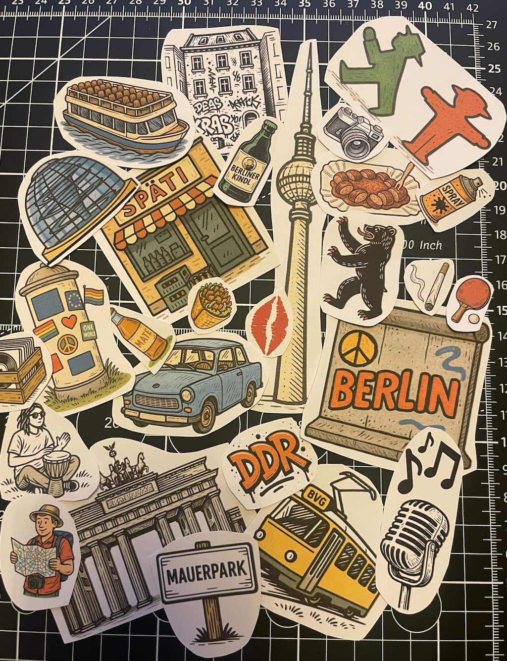 Typische Berlin Motive zum Ausdrucken als gratis Bastelvorlage