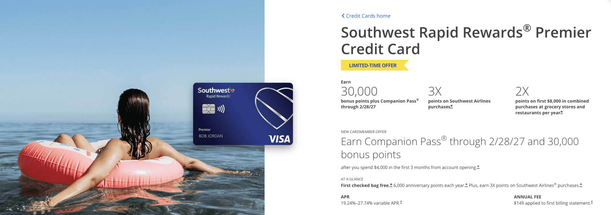 Southwest Premier Card Review: Is the $149 Fee Worth It for Southwest Flyers? 1 Welcome Bonus