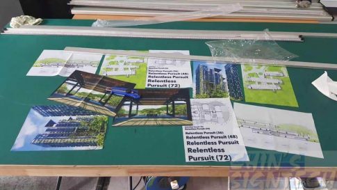 75 gsm polyester fabric with graphics for exhibition decoration - test samples